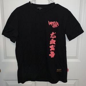 Chinese Letters Flower Dragon Print Shirt